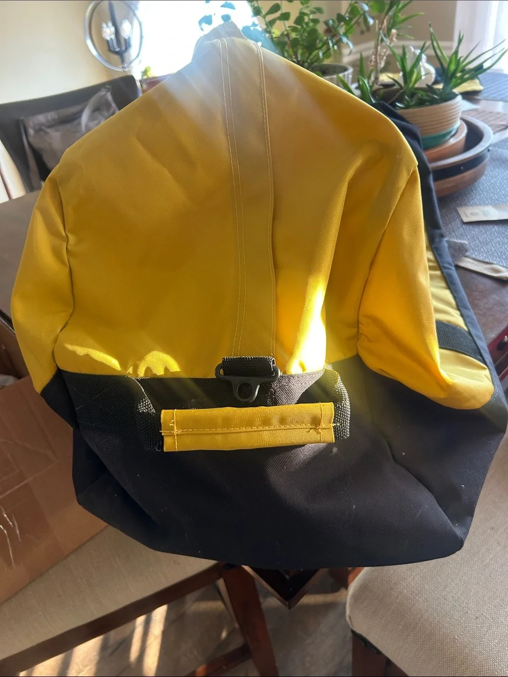 L.L. Bean Yellow and Black Travel Duffel with Carry Handles